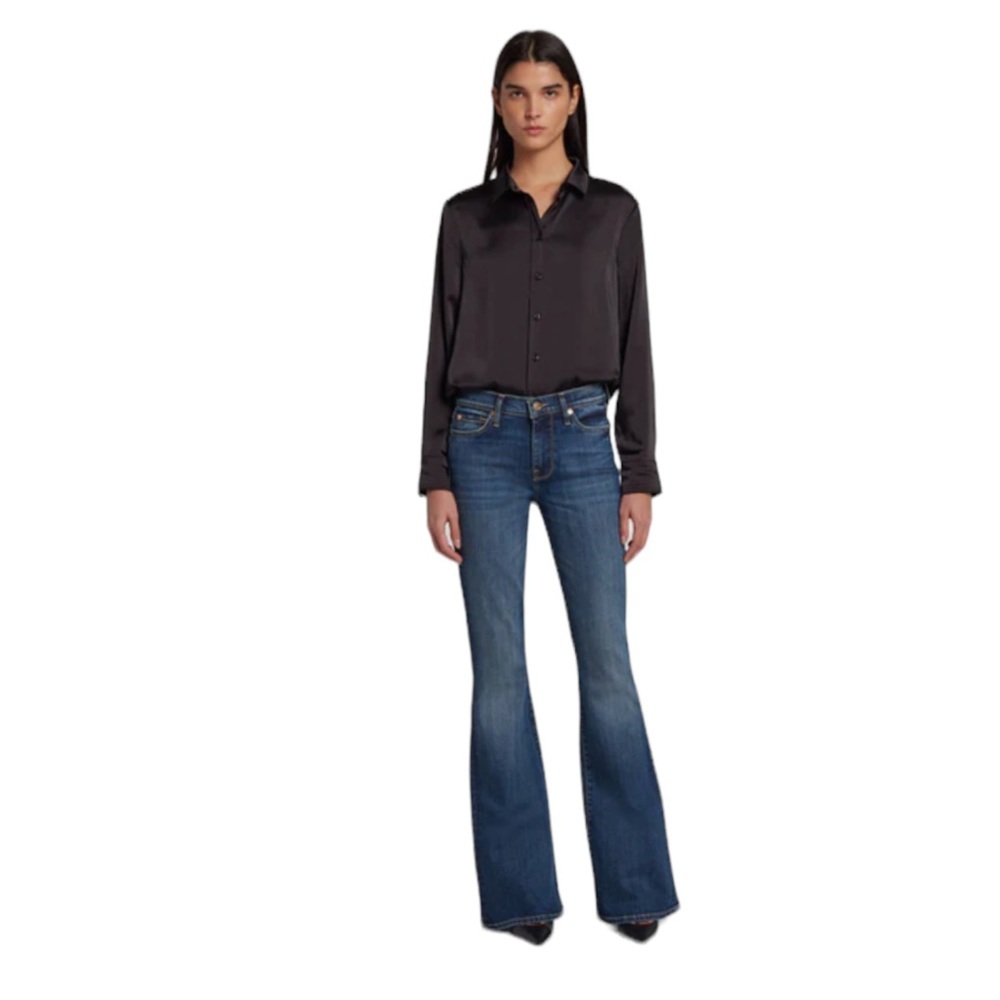 7 For All Mankind Embroidered Skeleton Spider Bootcut Jeans